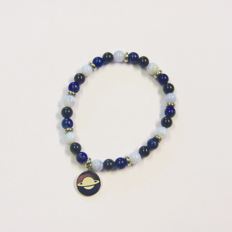 Bracelet exclusif espace avec perles en minéraux (6 mm)