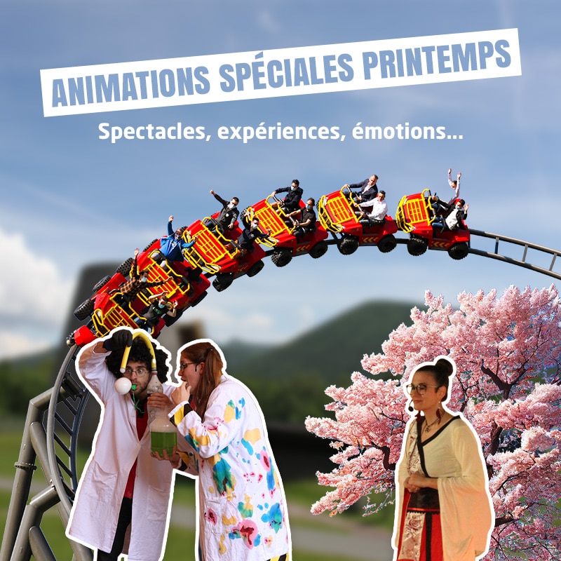 Assistez aux expériences détonantes du Professeur Yapadrisk dans le spectacle Expériences, c'est Show !, découvrez les légendes du Livre des volcans avec la nouvelle animation Contes et légendes volcaniques, apprenez-en plus sur les volcans...