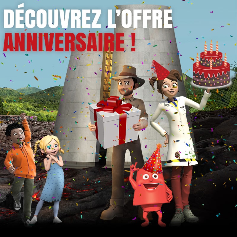 Offrez à votre enfant un moment privilégié à Vulcania pour son anniversaire : rencontre avec Pitoufeu, pack souvenir... Découvrez l'offre anniversaire !