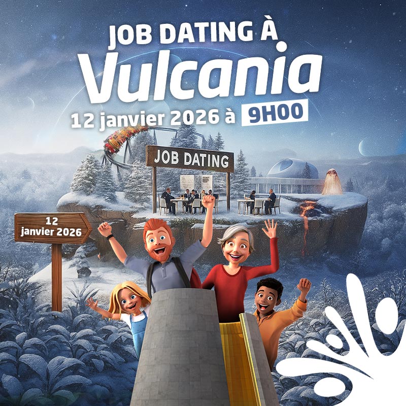 Vous ou l’un de vos proches êtes à la recherche d’un emploi saisonnier et souhaitez contribuer à l’expérience inoubliable que vivent nos visiteurs sur le parc ? Rendez-vous le lundi 12 janvier 2026 de 9h à 17h à Vulcania !
SUR INSCRIPTION