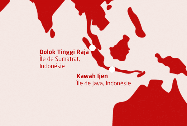 Map terre de volcans Indonésie