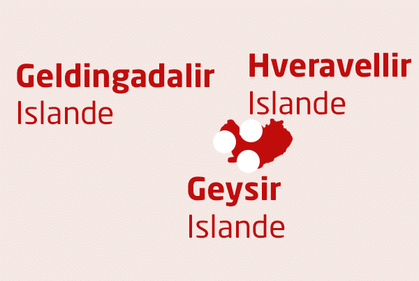 Map terre de volcans islande