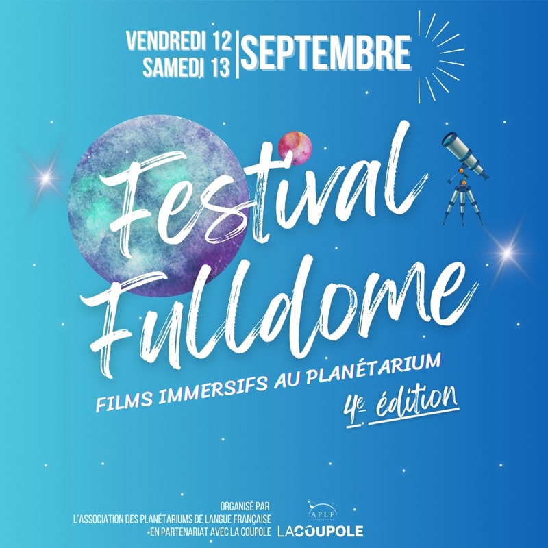 📅 vendredi 12 & samedi 13 septembre 2025 à partir de 19h
Assistez à des projections à 360° dans le plus grand planétarium de France. 12 films seront proposés au cours de ces deux soirées où science, art et technologie se rencontreront pour une immersion inoubliable.